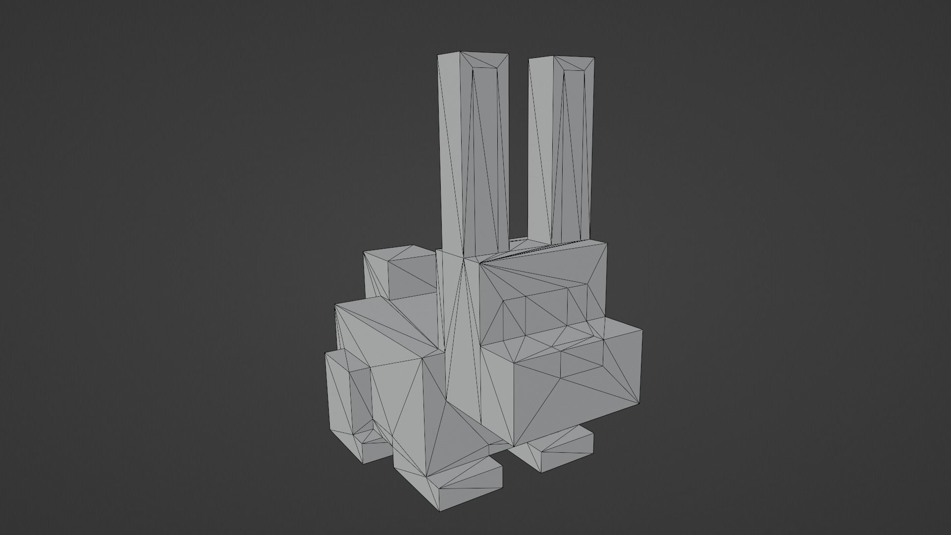 Voxel Rabbit Low-poly 3D model_12