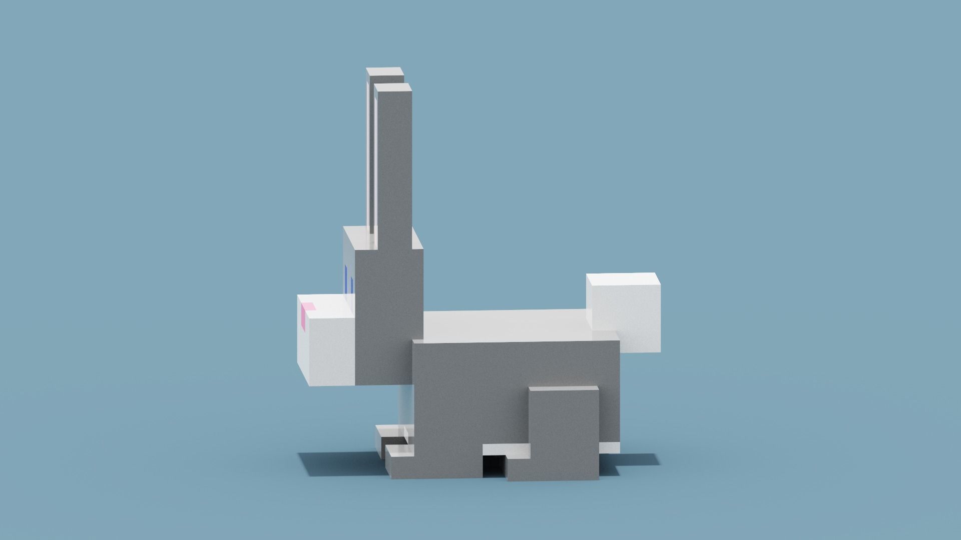 Voxel Rabbit Low-poly 3D model_3