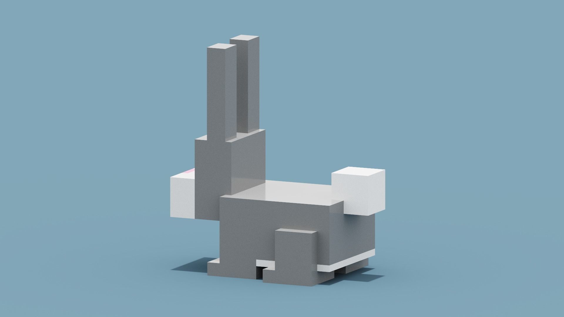 Voxel Rabbit Low-poly 3D model_5