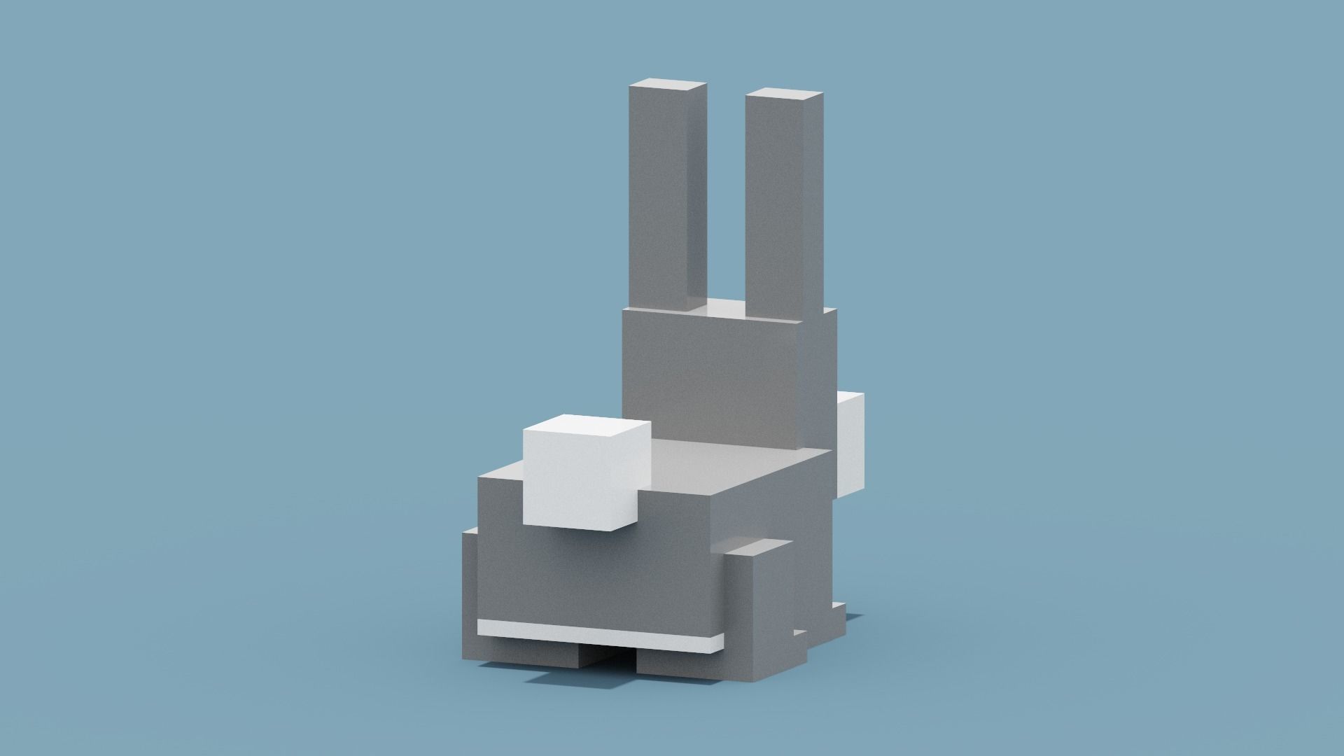 Voxel Rabbit Low-poly 3D model_7