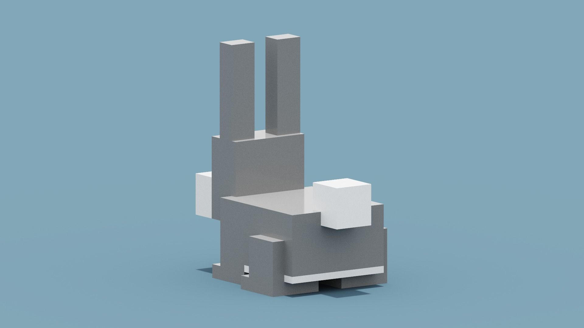 Voxel Rabbit Low-poly 3D model_9