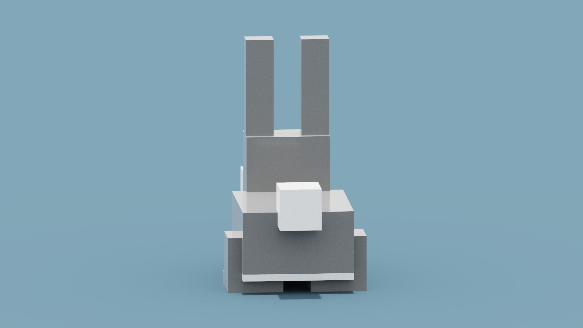 Voxel Rabbit Low-poly 3D model_8