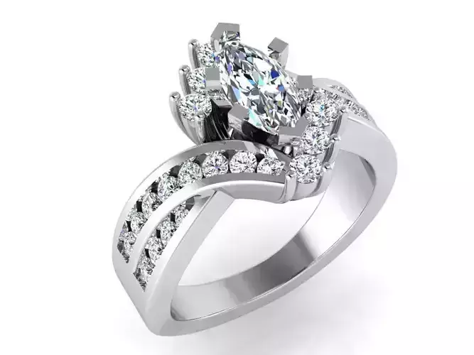 Tear diamond ring 3096 3D print model 