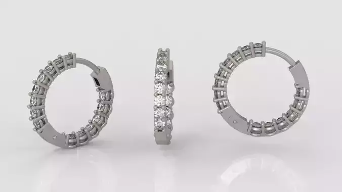 Hoop diamond earrings C34