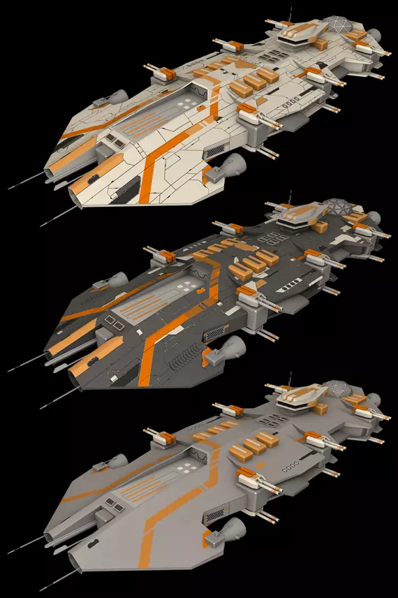Ender Battlecruiser Low-poly 3D model_0