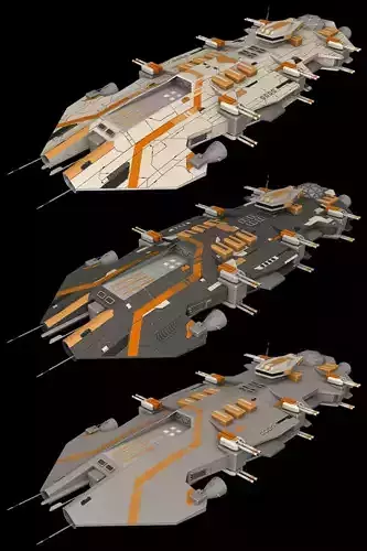 Ender Battlecruiser Low-poly 3D model