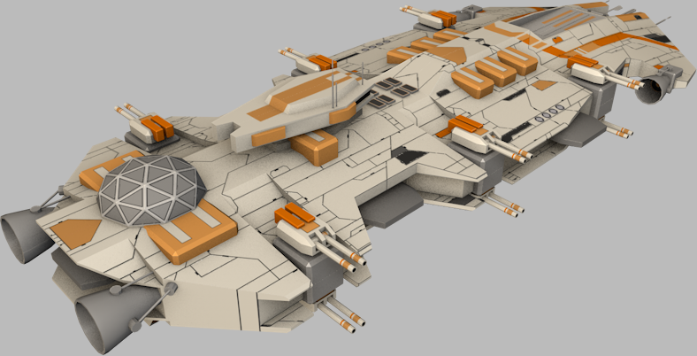 Ender Battlecruiser Low-poly 3D model_4