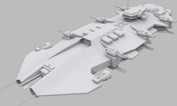 Ender Battlecruiser Low-poly 3D model_6
