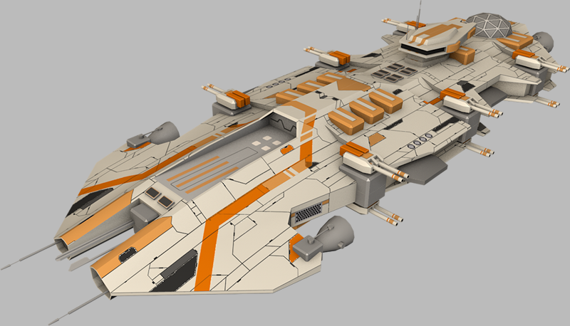 Ender Battlecruiser Low-poly 3D model_1