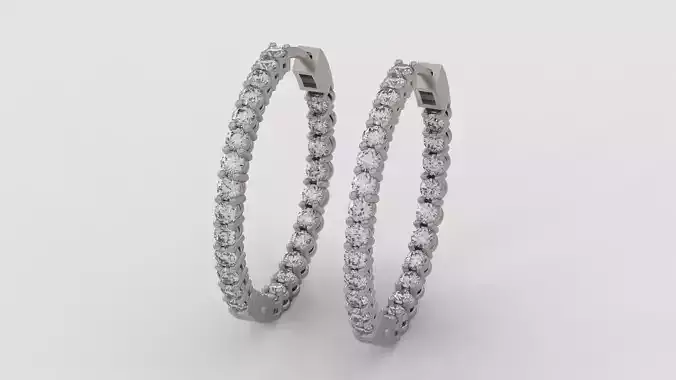 Hoop diamond earrings C35