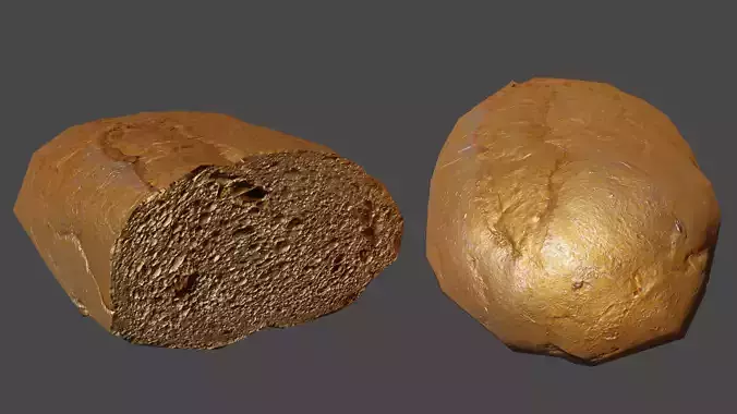 Walnut Bread Low-poly 3D model Low-poly 3D model