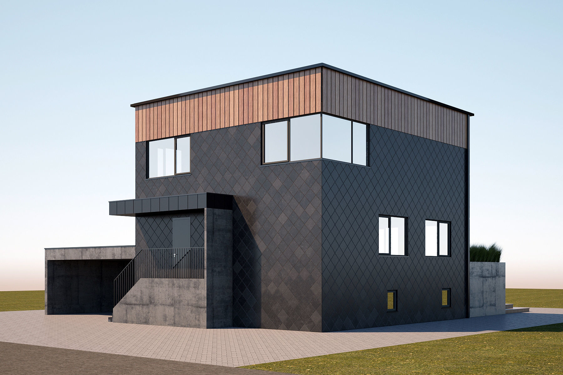Modern house 3D model_4