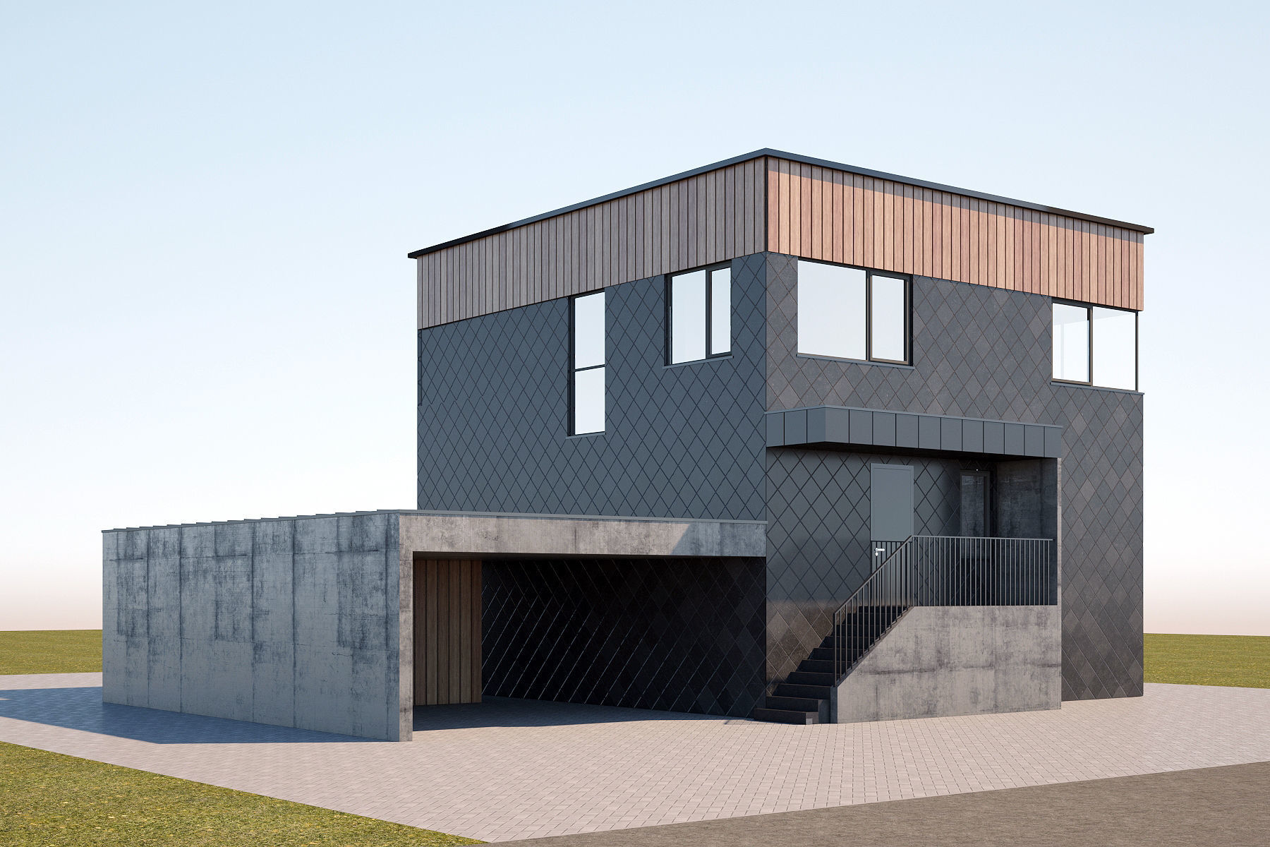 Modern house 3D model_3