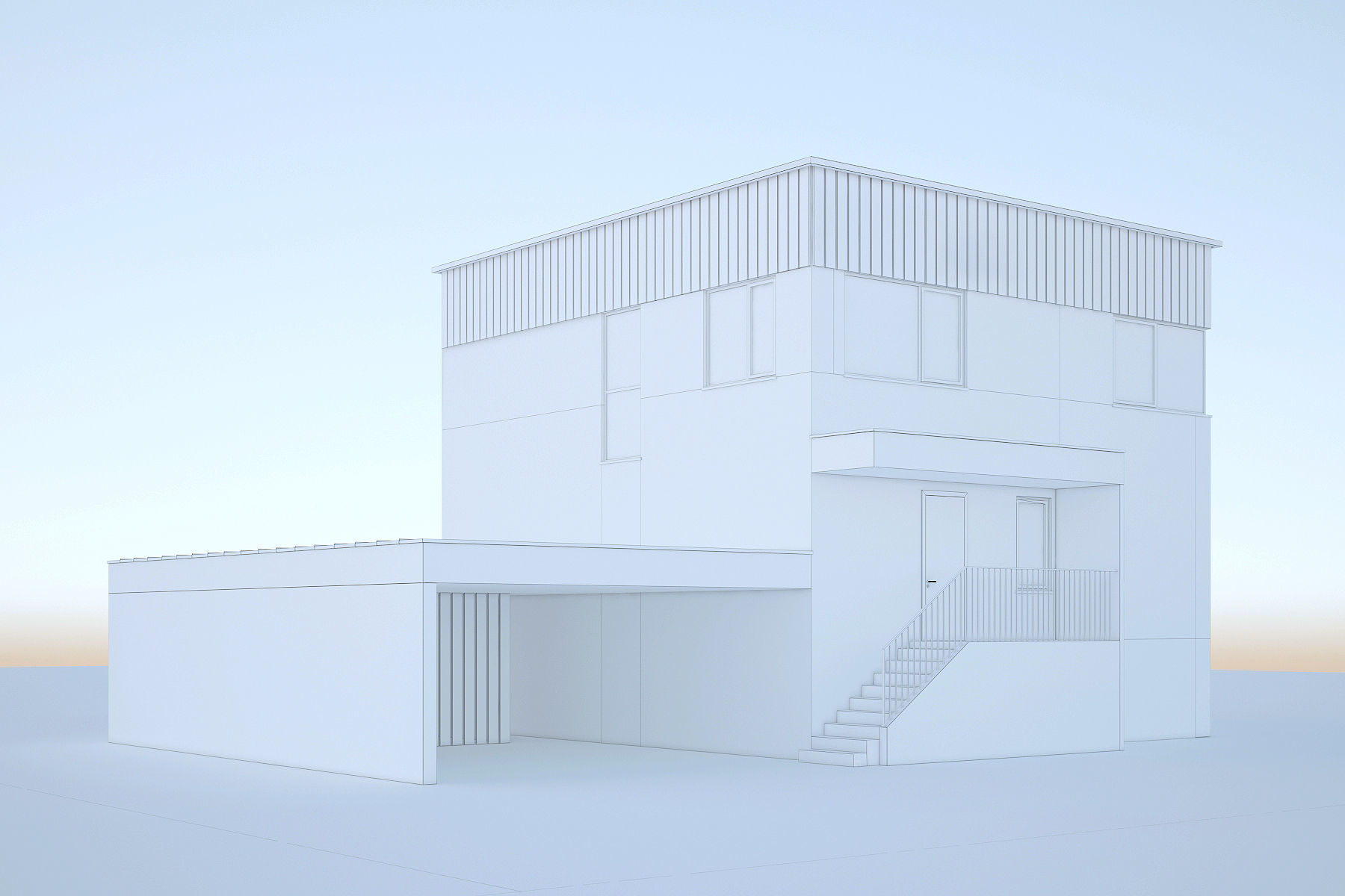 Modern house 3D model_8