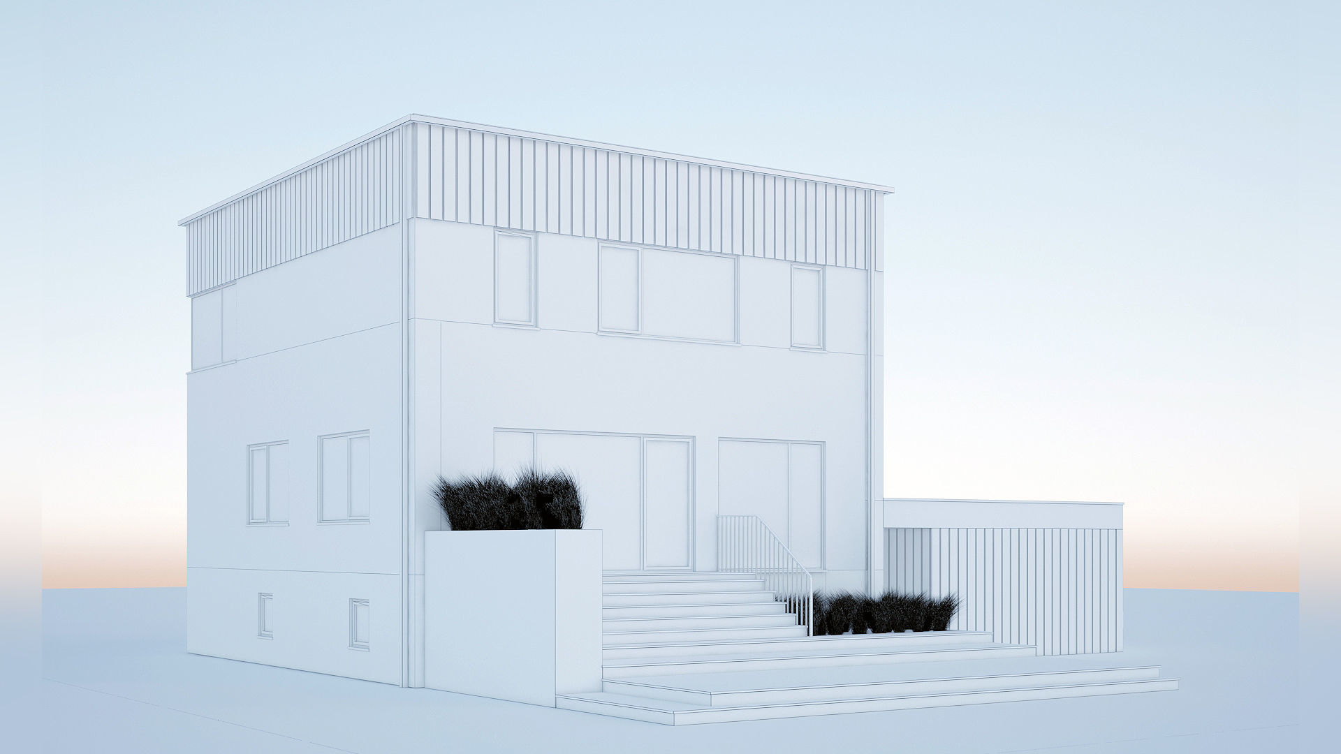 Modern house 3D model_1