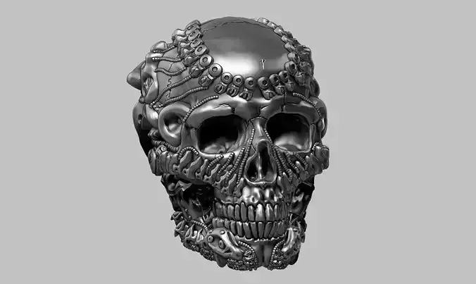 skull robot head a32 3D print model