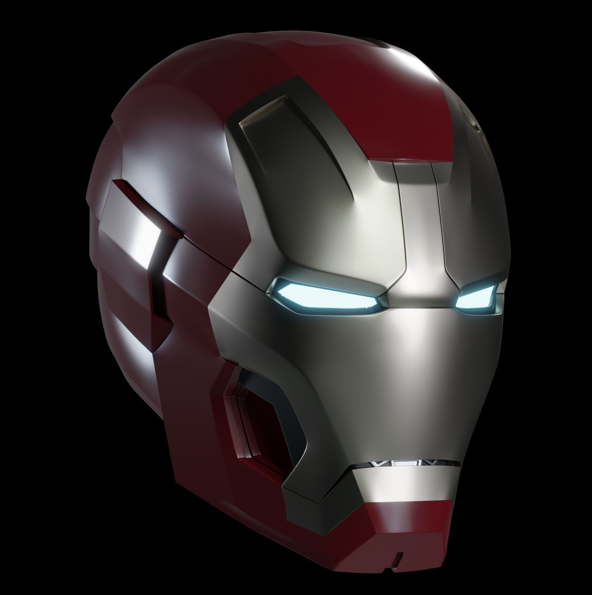 Iron Man Mk 42 Mk 43 Motorized 3D Printable Helmet 3D print model_2