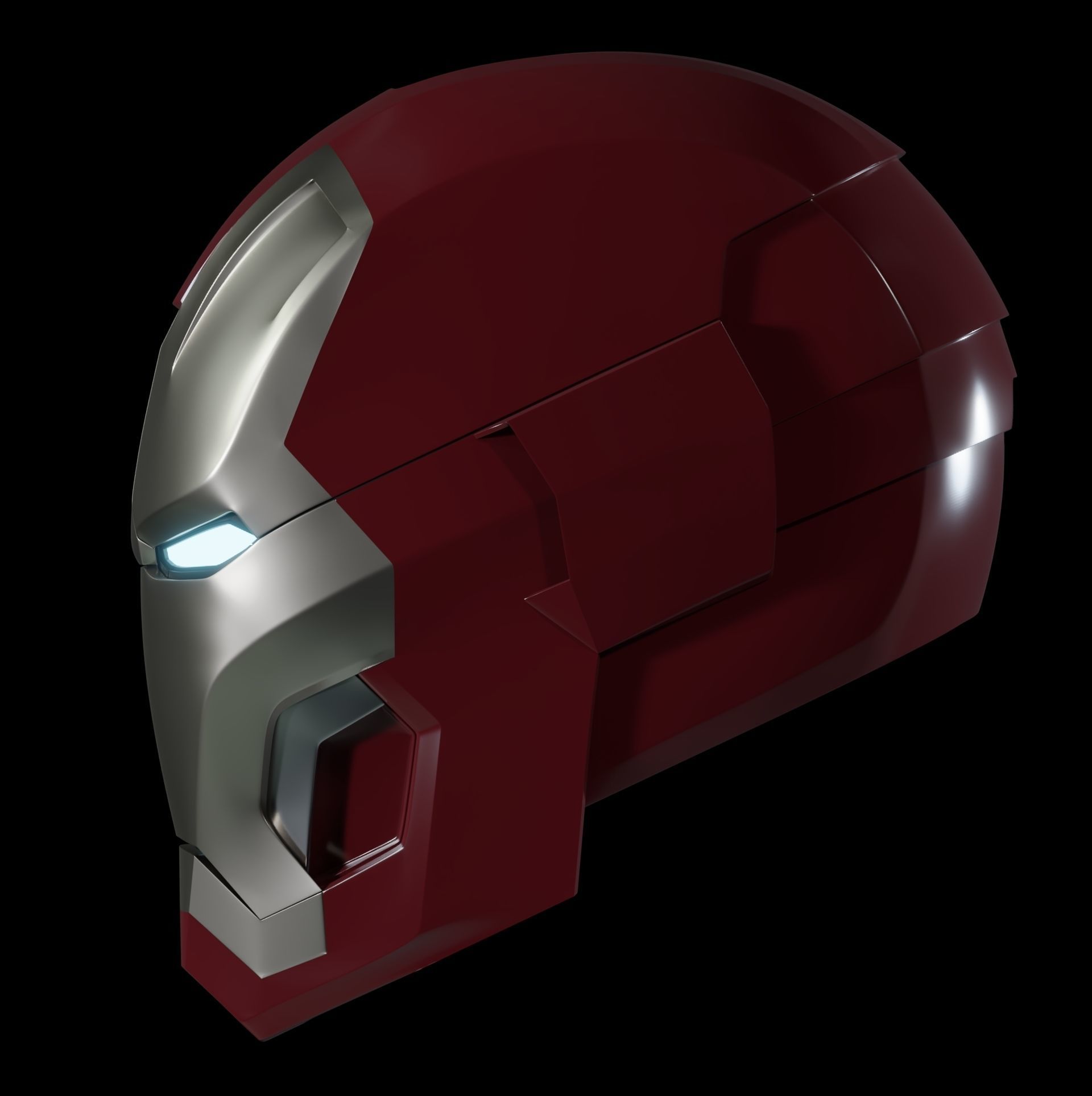 Iron Man Mk 42 Mk 43 Motorized 3D Printable Helmet 3D print model_4
