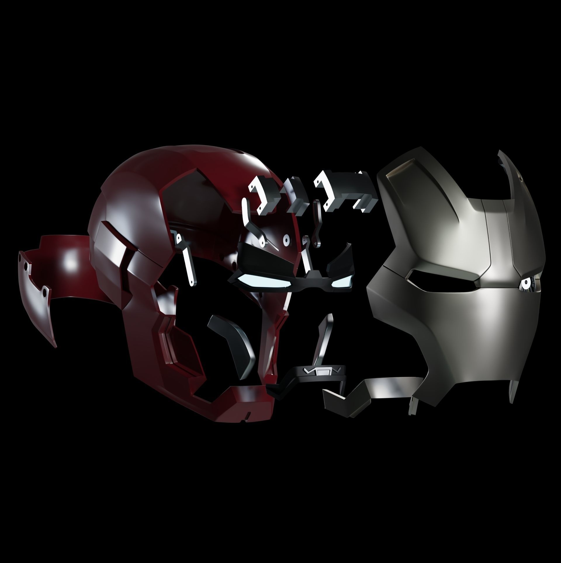 Iron Man Mk 42 Mk 43 Motorized 3D Printable Helmet 3D print model_8