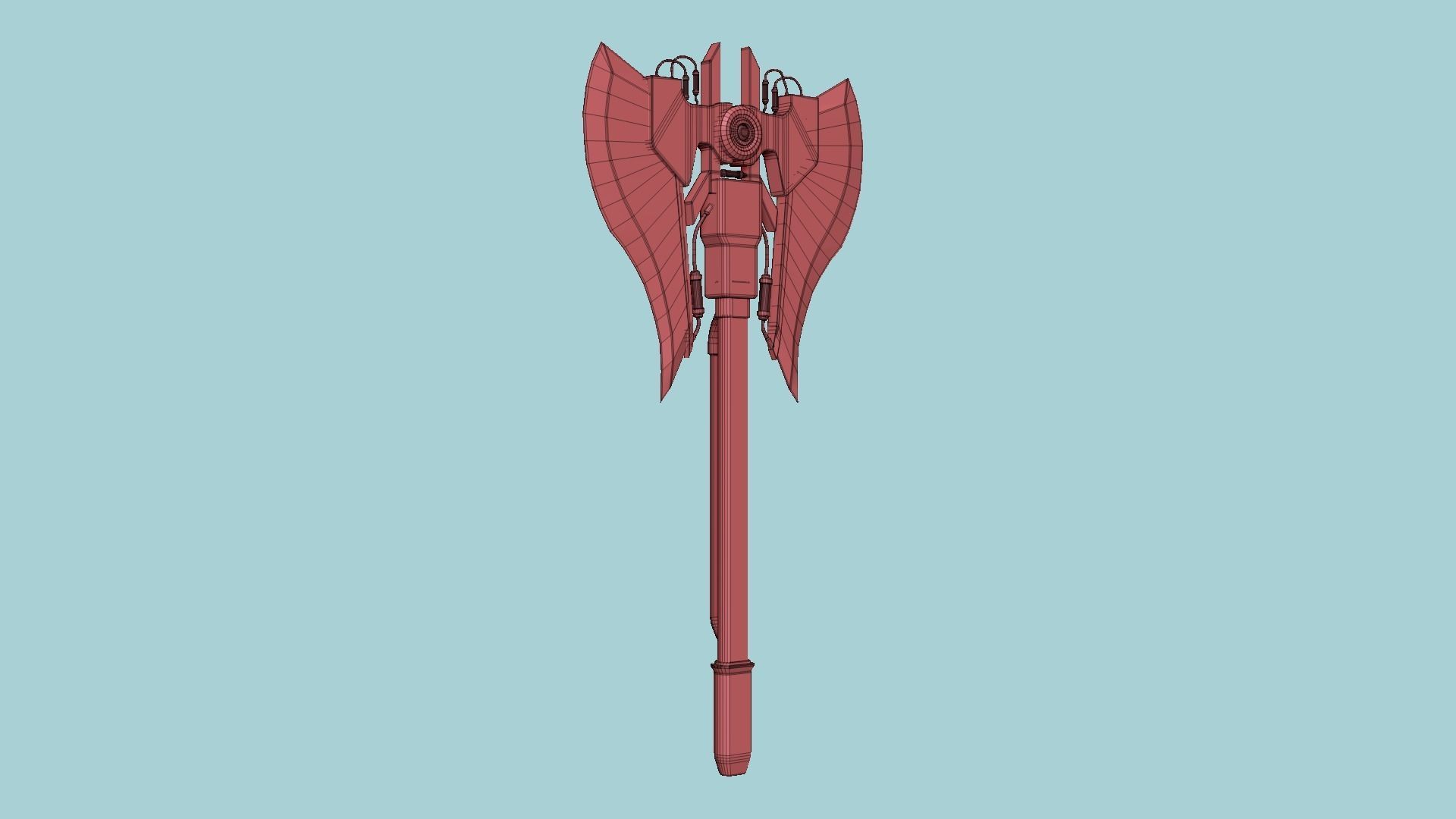 SciFi War Axe B01 Black Blue - Sci Fi Weapon Design Low-poly 3D model_18