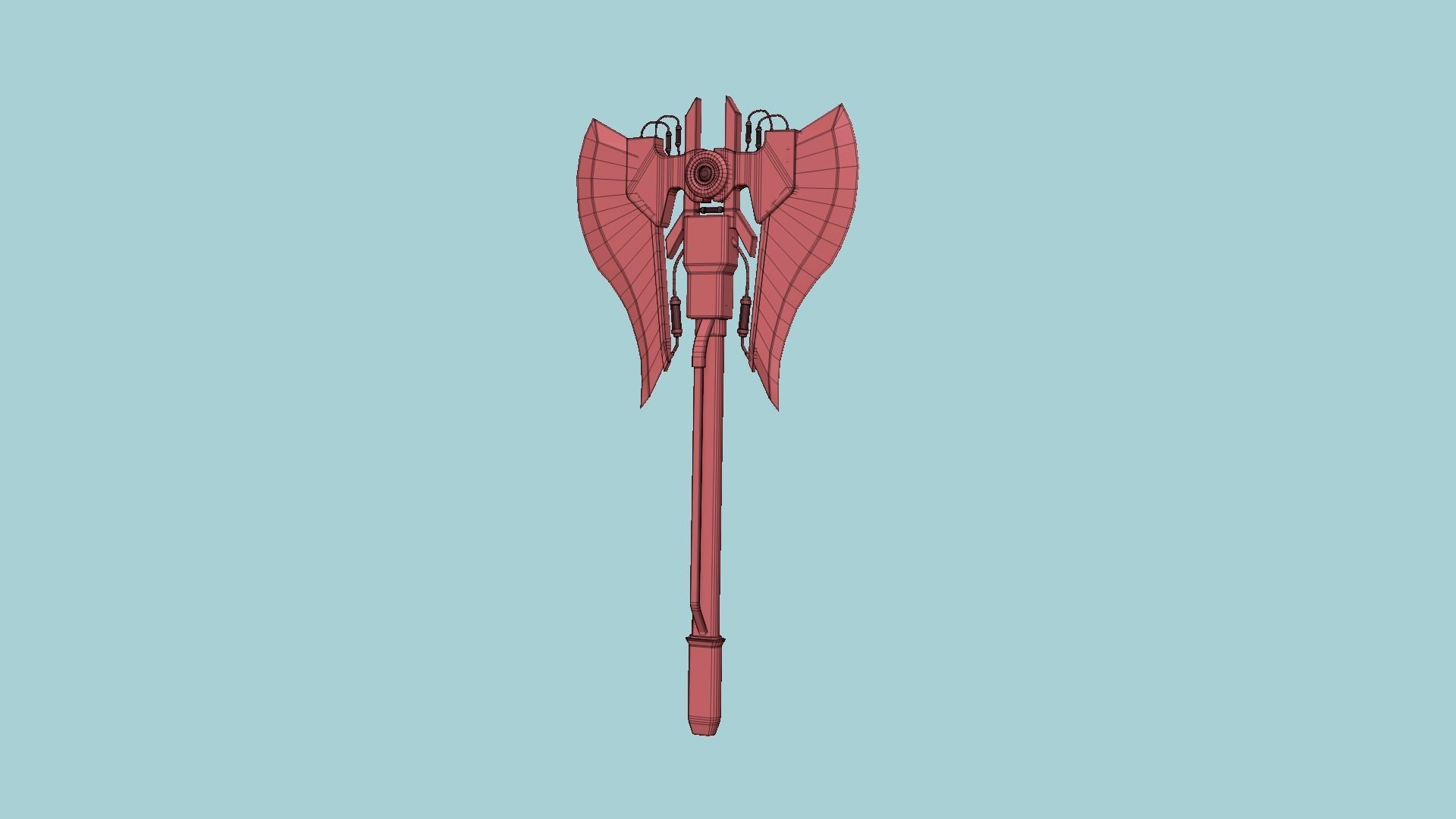 SciFi War Axe B01 Black Blue - Sci Fi Weapon Design Low-poly 3D model_14