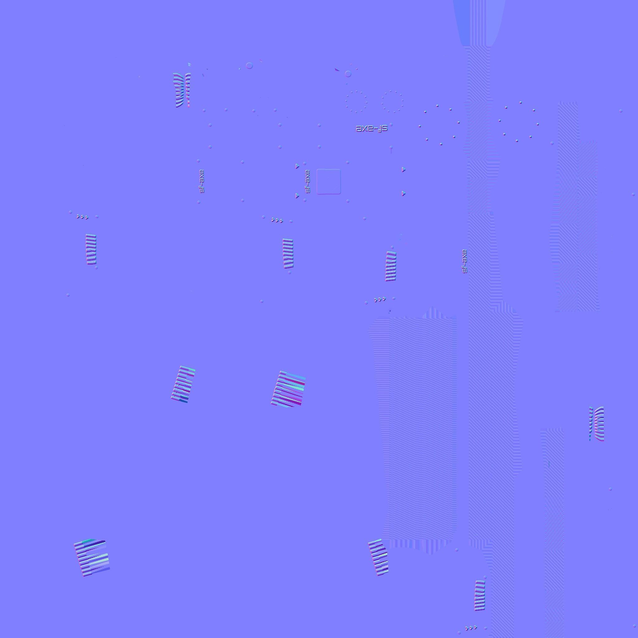 SciFi War Axe B02 White Blue - Sci Fi Weapon Design Low-poly 3D model_24