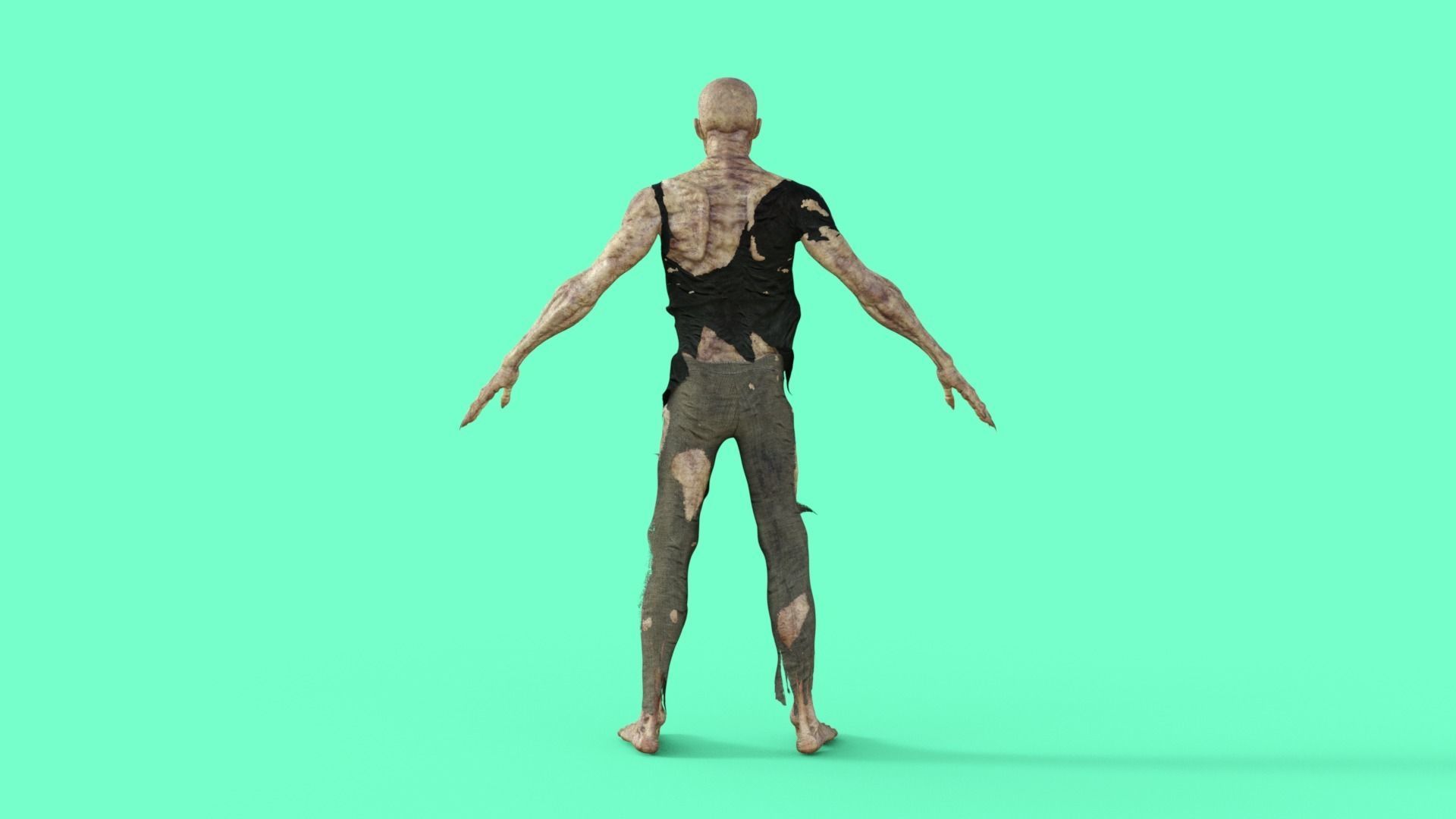 Scary Zombie Rigged 3D model_22
