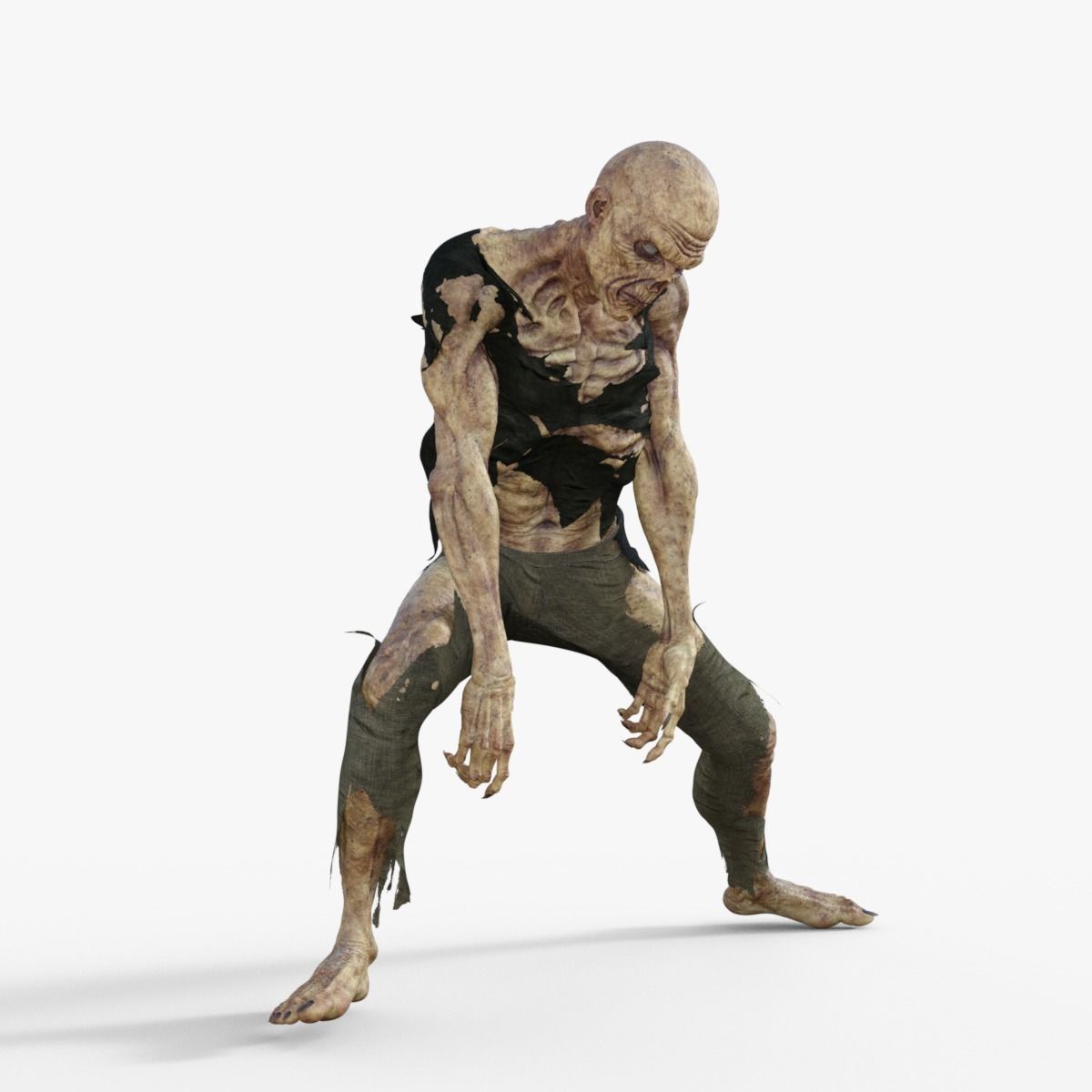 Scary Zombie Rigged 3D model_9