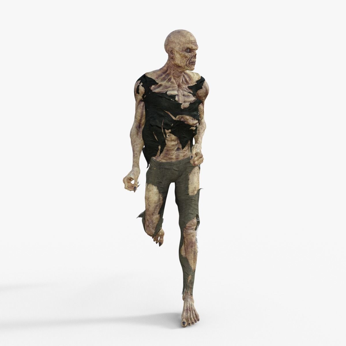 Scary Zombie Rigged 3D model_2