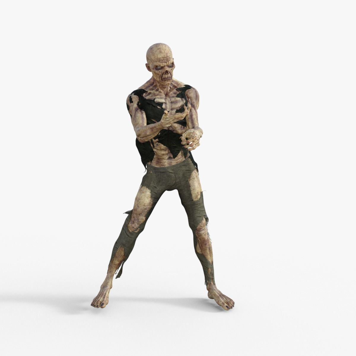 Scary Zombie Rigged 3D model_1