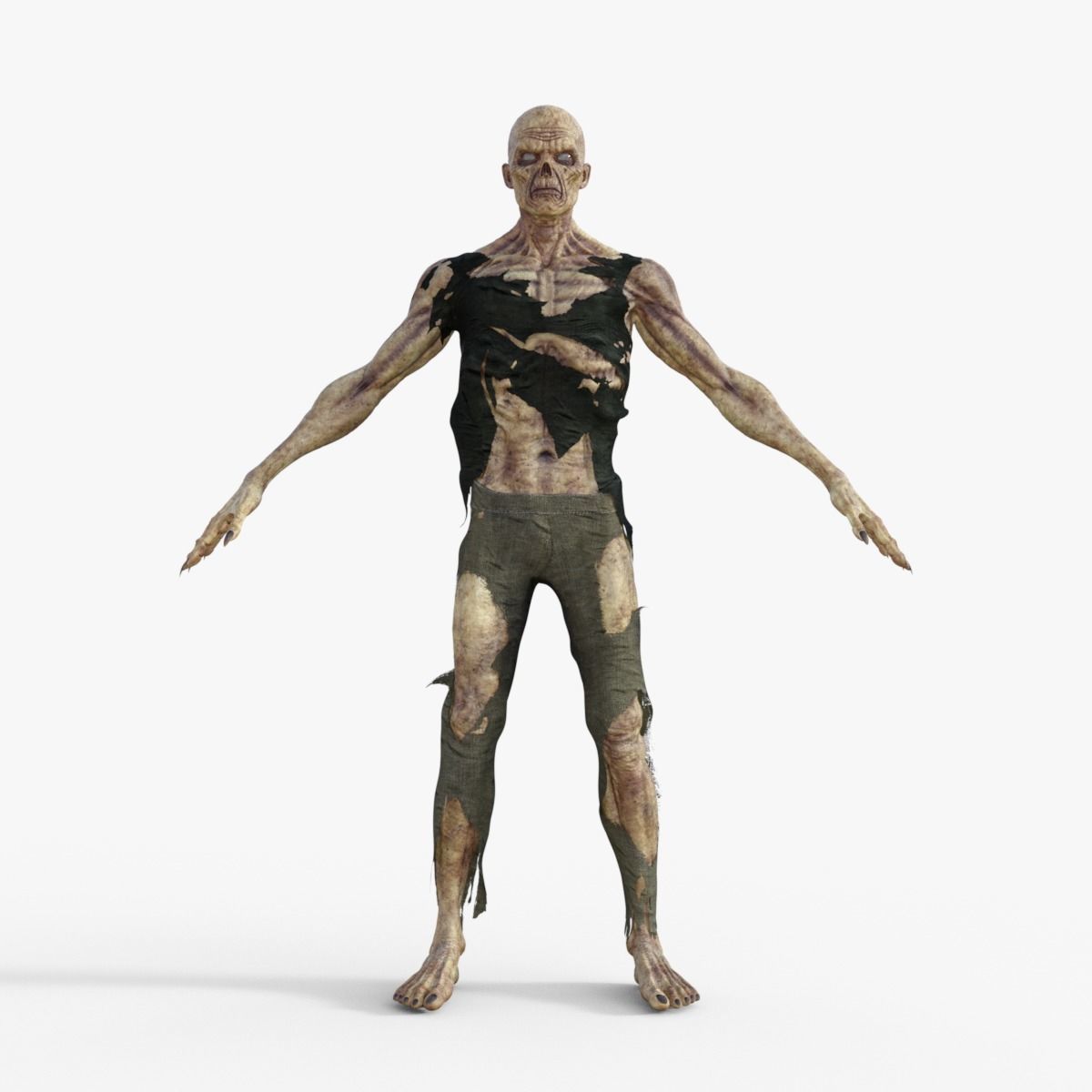 Scary Zombie Rigged 3D model_10
