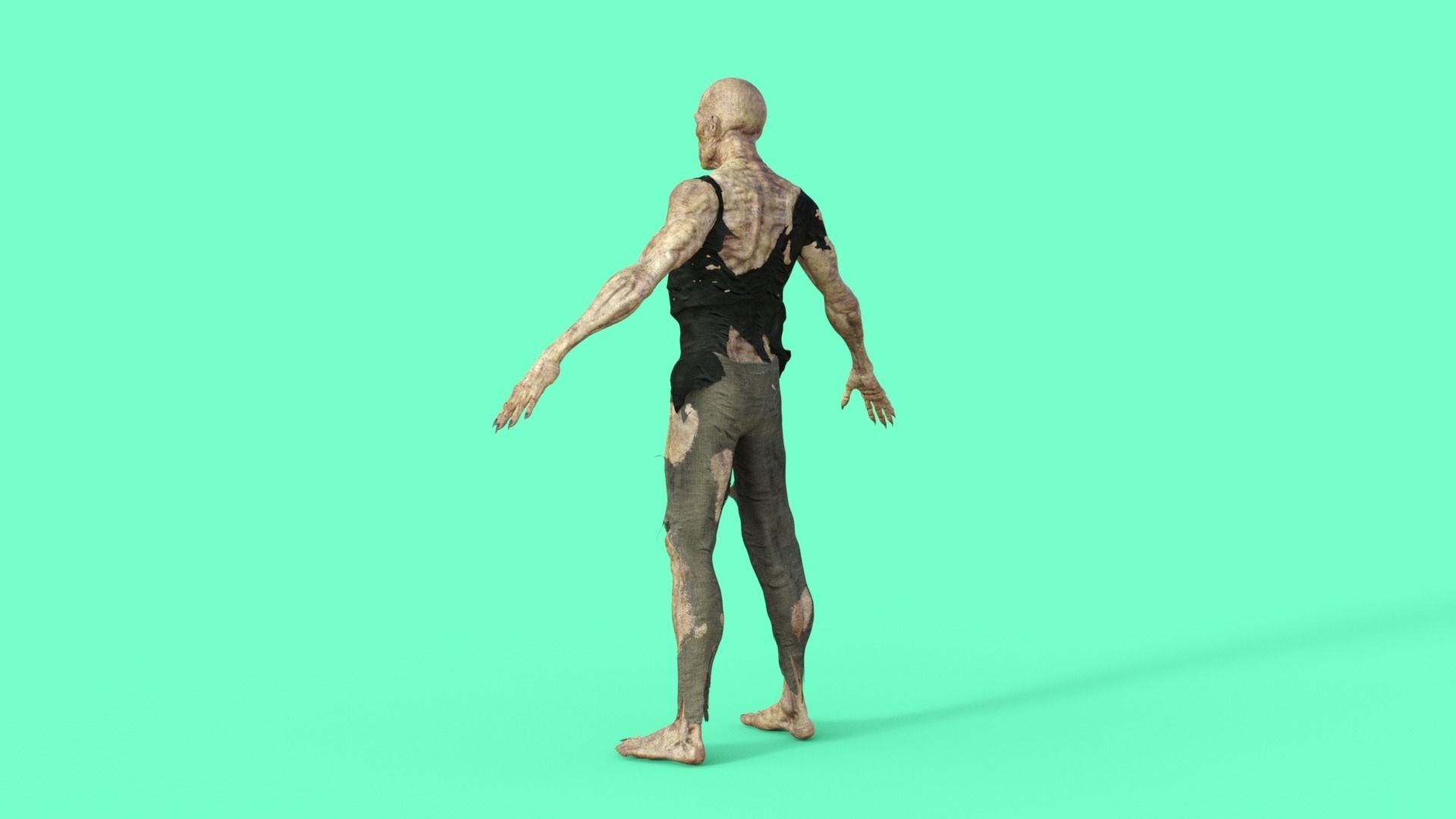 Scary Zombie Rigged 3D model_21