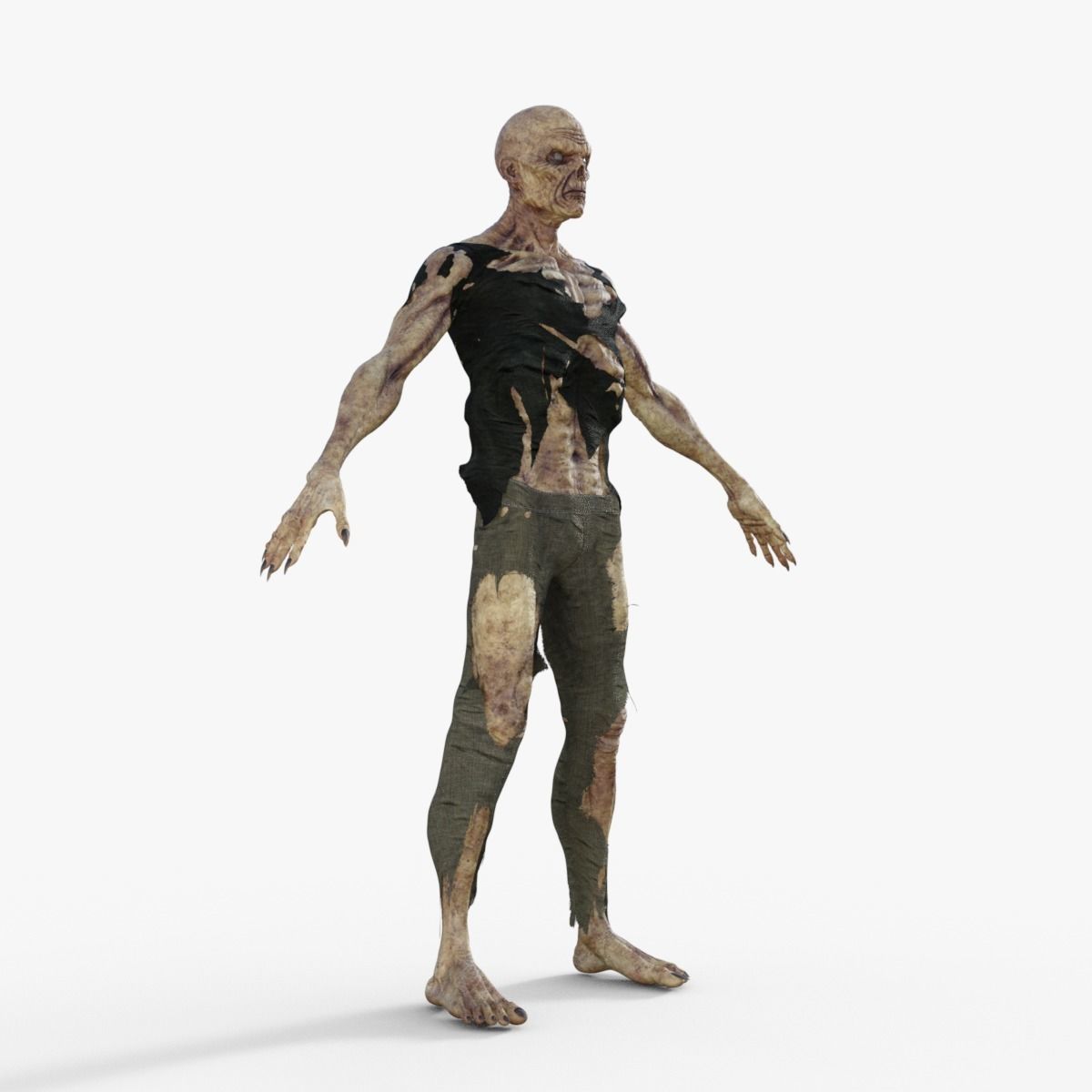 Scary Zombie Rigged 3D model_17