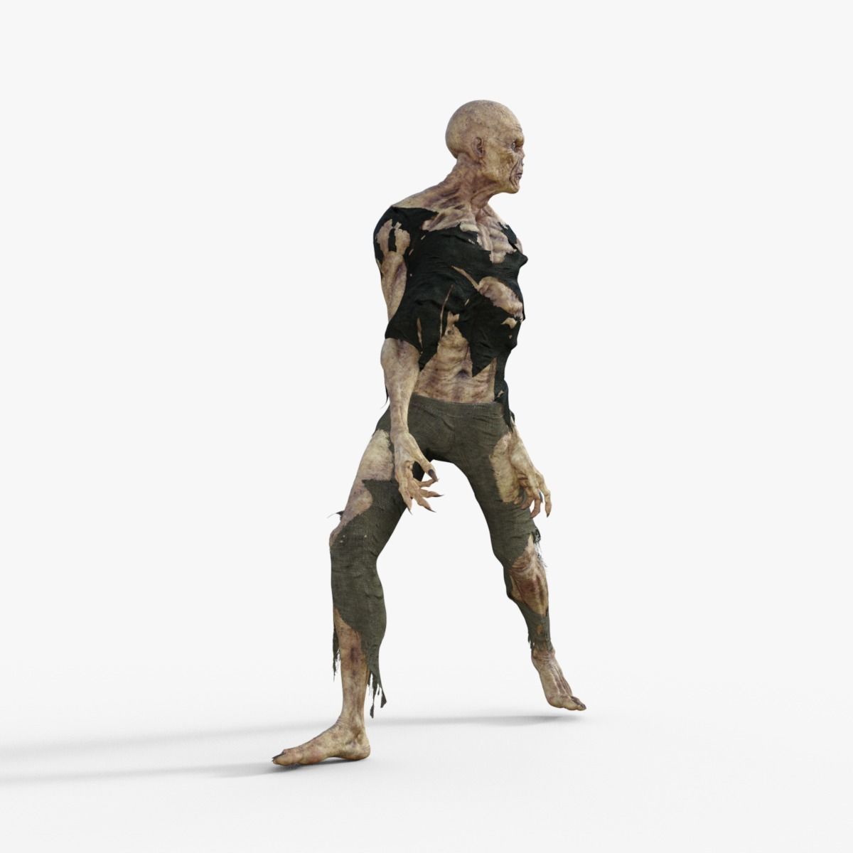 Scary Zombie Rigged 3D model_3