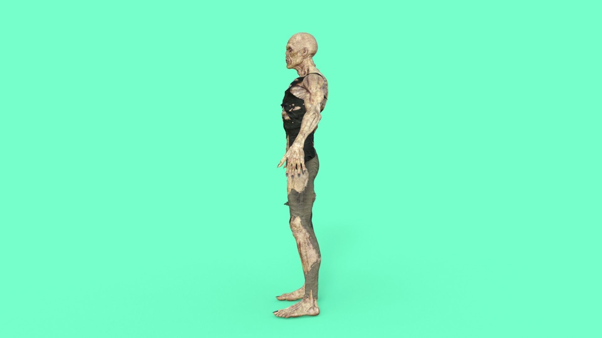 Scary Zombie Rigged 3D model_20