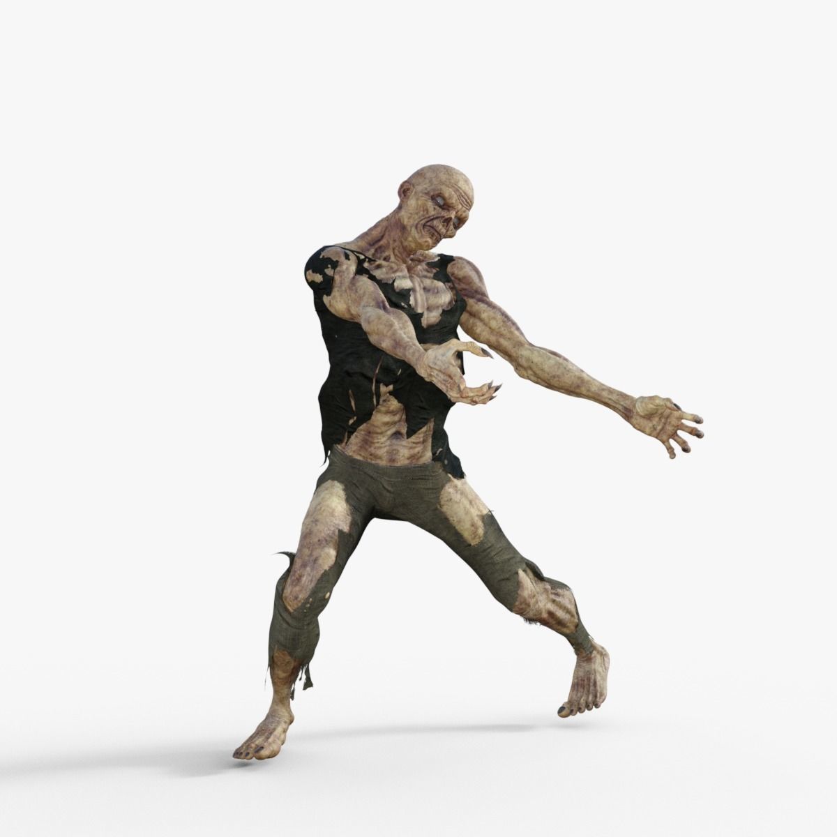 Scary Zombie Rigged 3D model_5