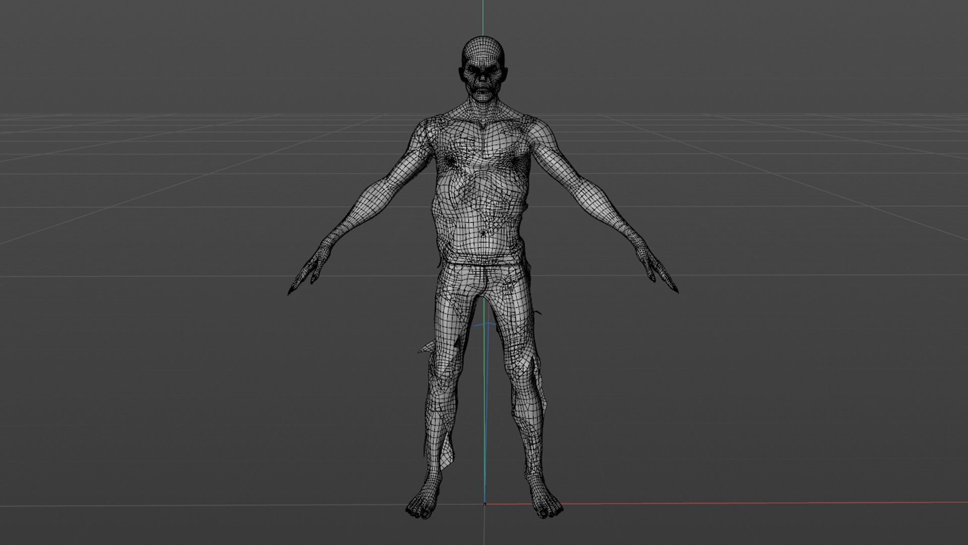 Scary Zombie Rigged 3D model_31