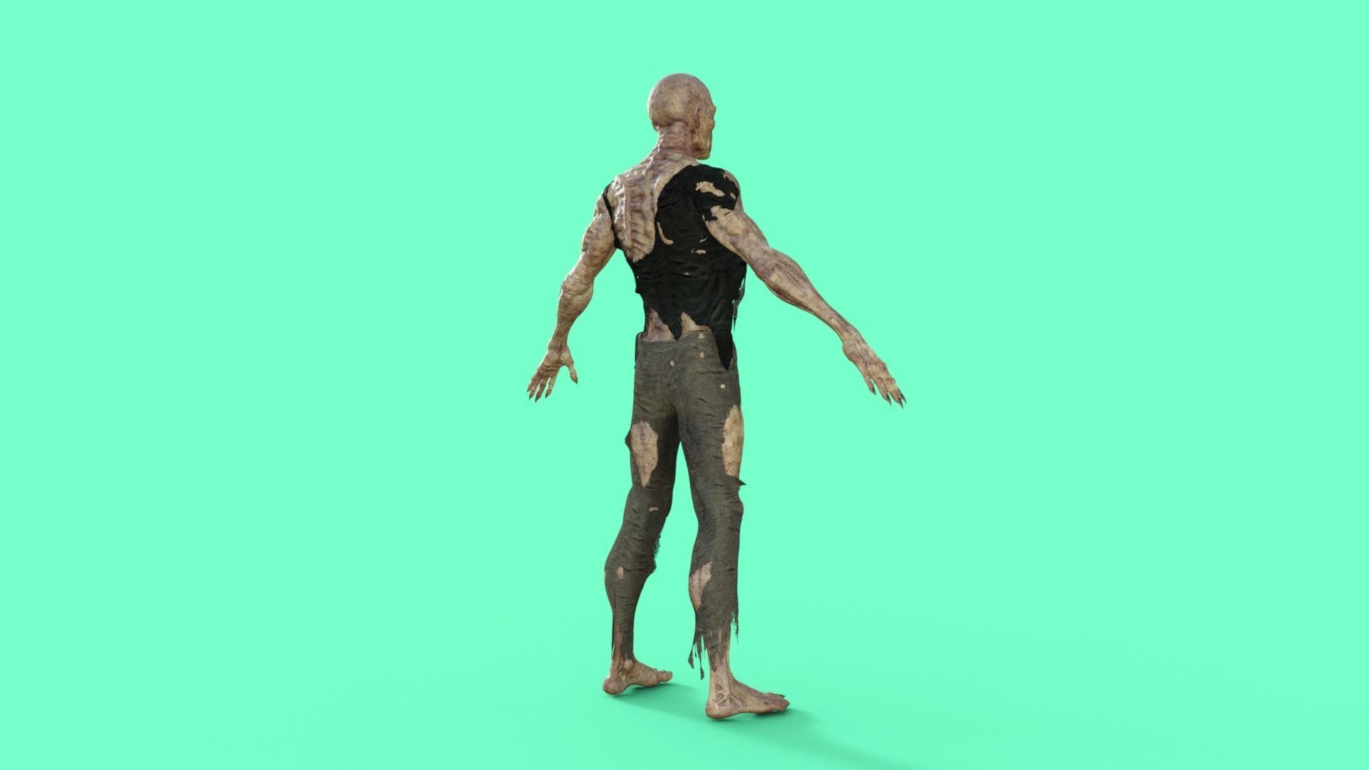 Scary Zombie Rigged 3D model_23