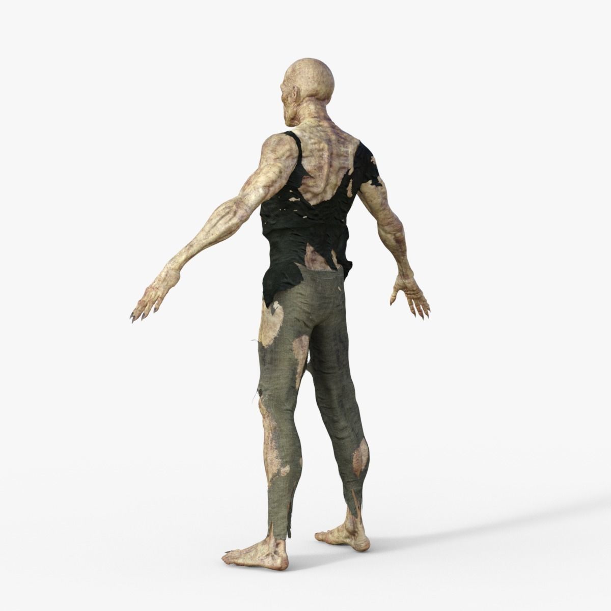 Scary Zombie Rigged 3D model_13