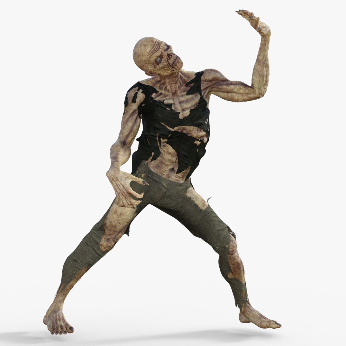 Scary Zombie Rigged 3D model_8