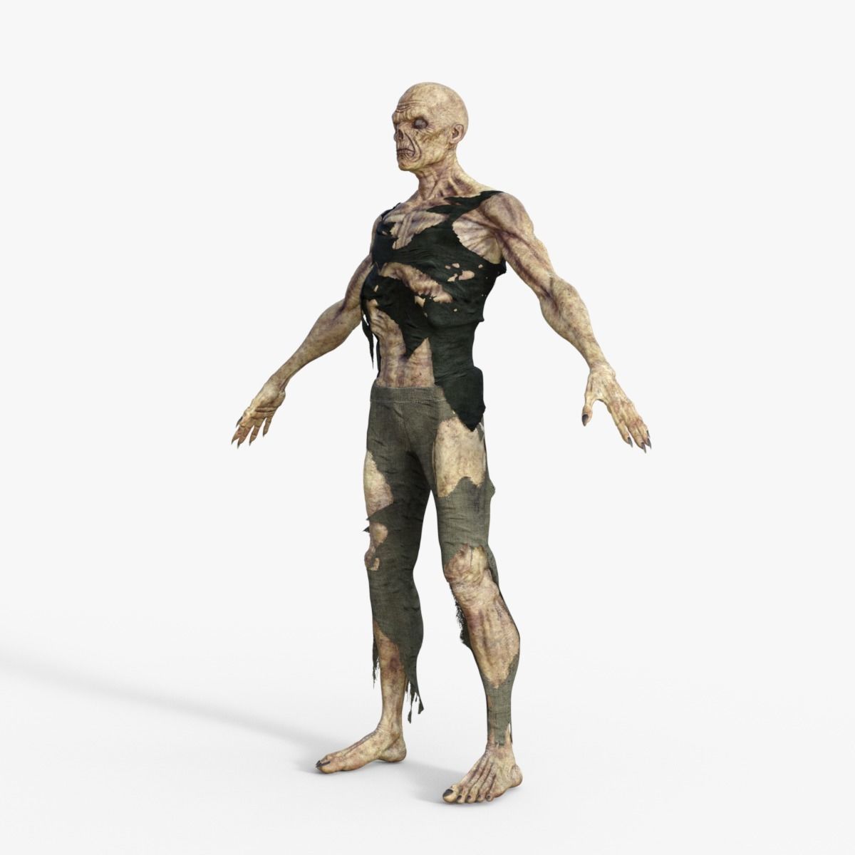 Scary Zombie Rigged 3D model_11