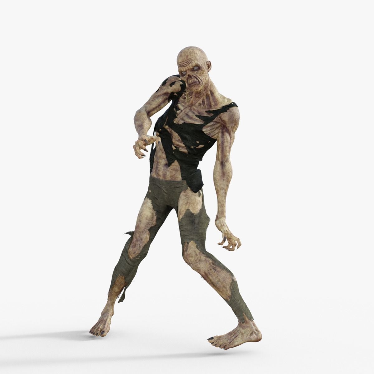Scary Zombie Rigged 3D model_4