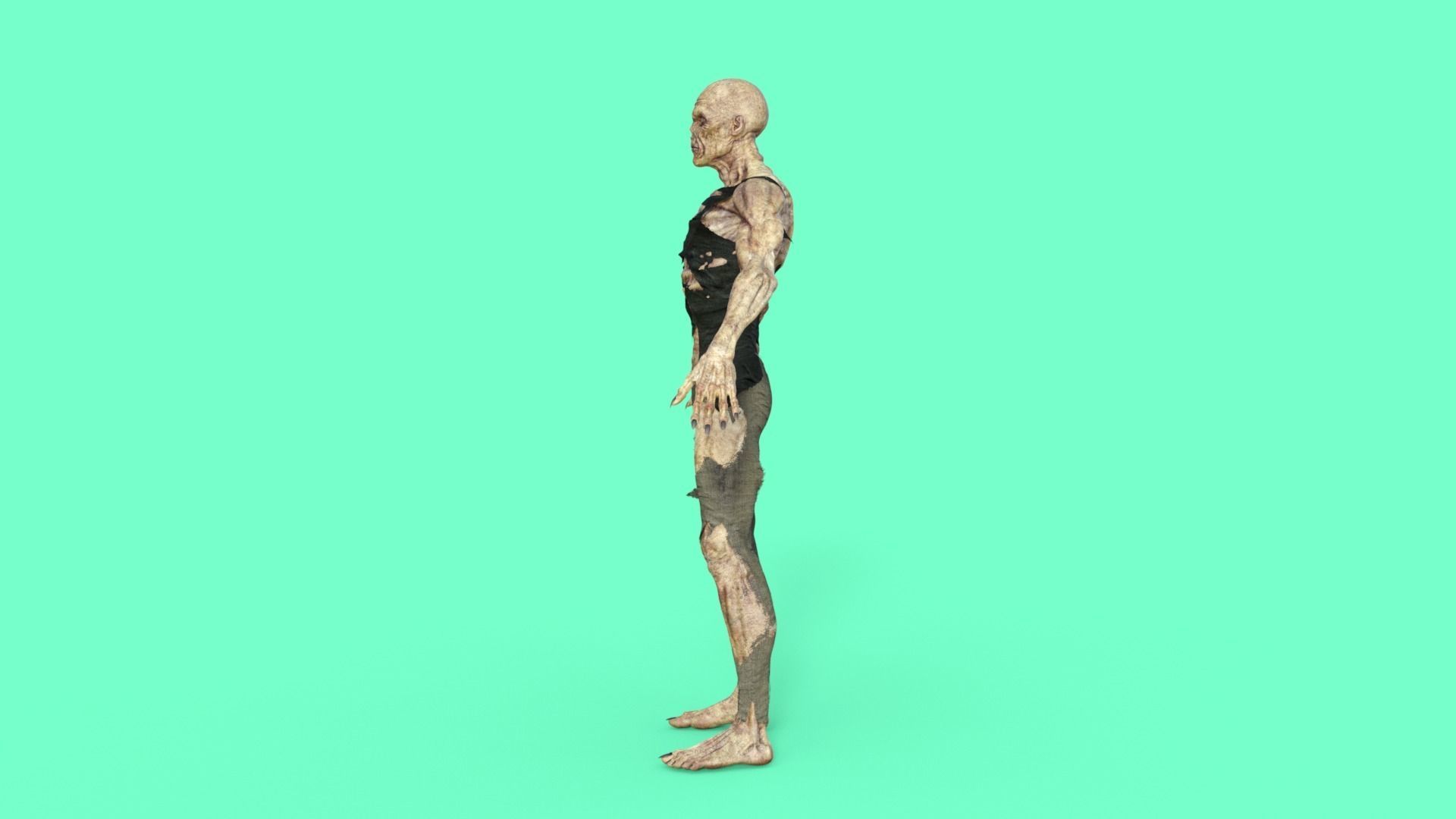 Scary Zombie Rigged 3D model_28