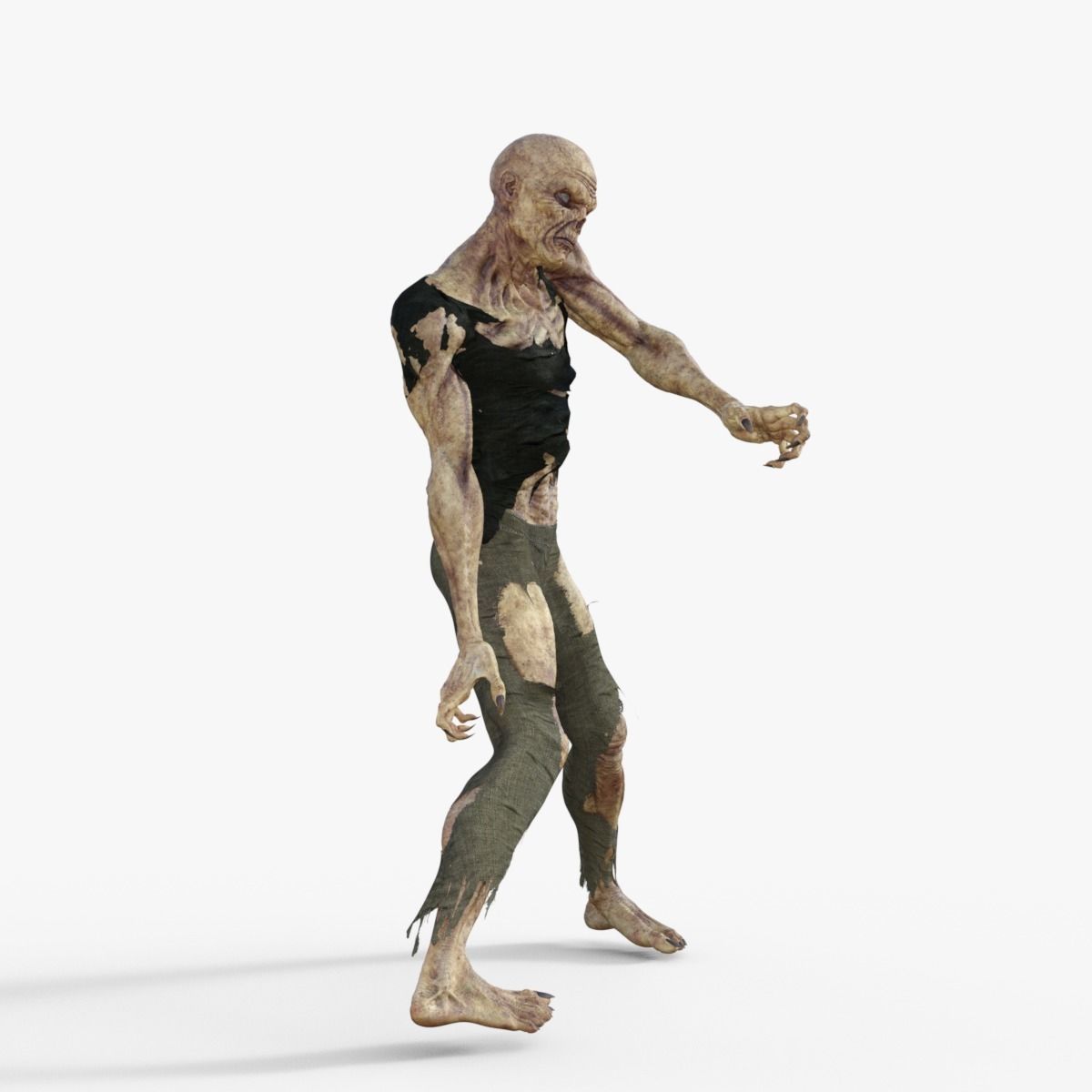 Scary Zombie Rigged 3D model_6