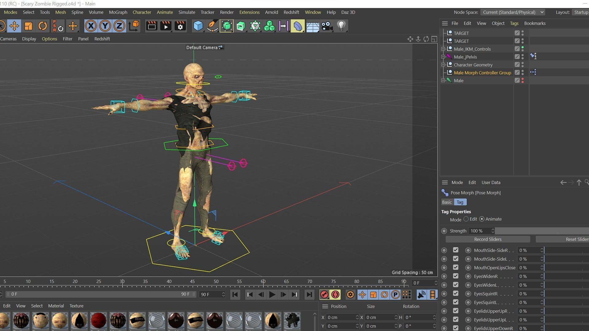 Scary Zombie Rigged 3D model_30