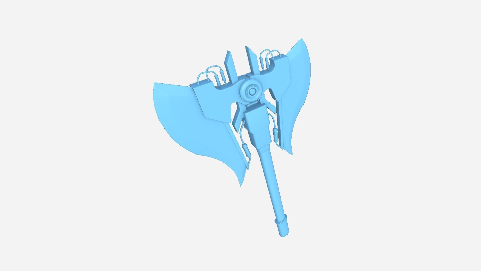 SciFi War Axe B03 Black Green - Sci Fi Weapon Design Low-poly 3D model_8