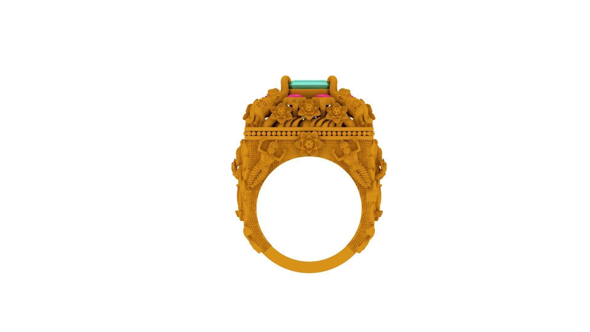 lord krishna and elephant ring  3D print model_4