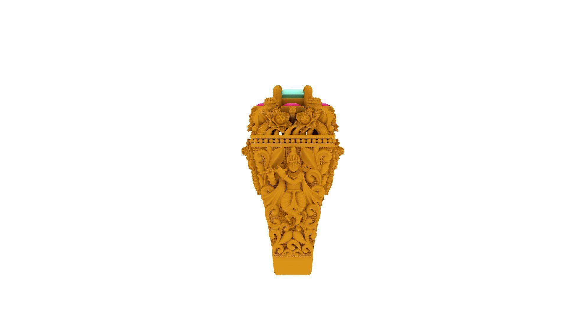 lord krishna and elephant ring  3D print model_3