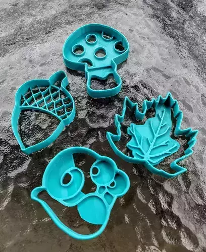 Autumn Collection of Cookie Stamps 3D print model