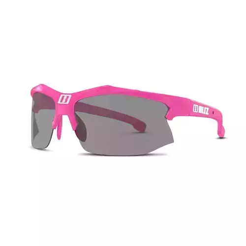 Bliz - Smoke w silver mirror Hybrid Small Pink Sport glasses  Low-poly 3D model